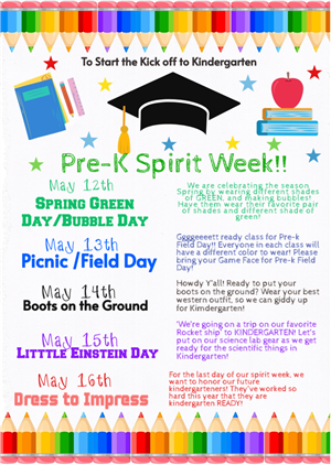 Pre-K Spirit Week